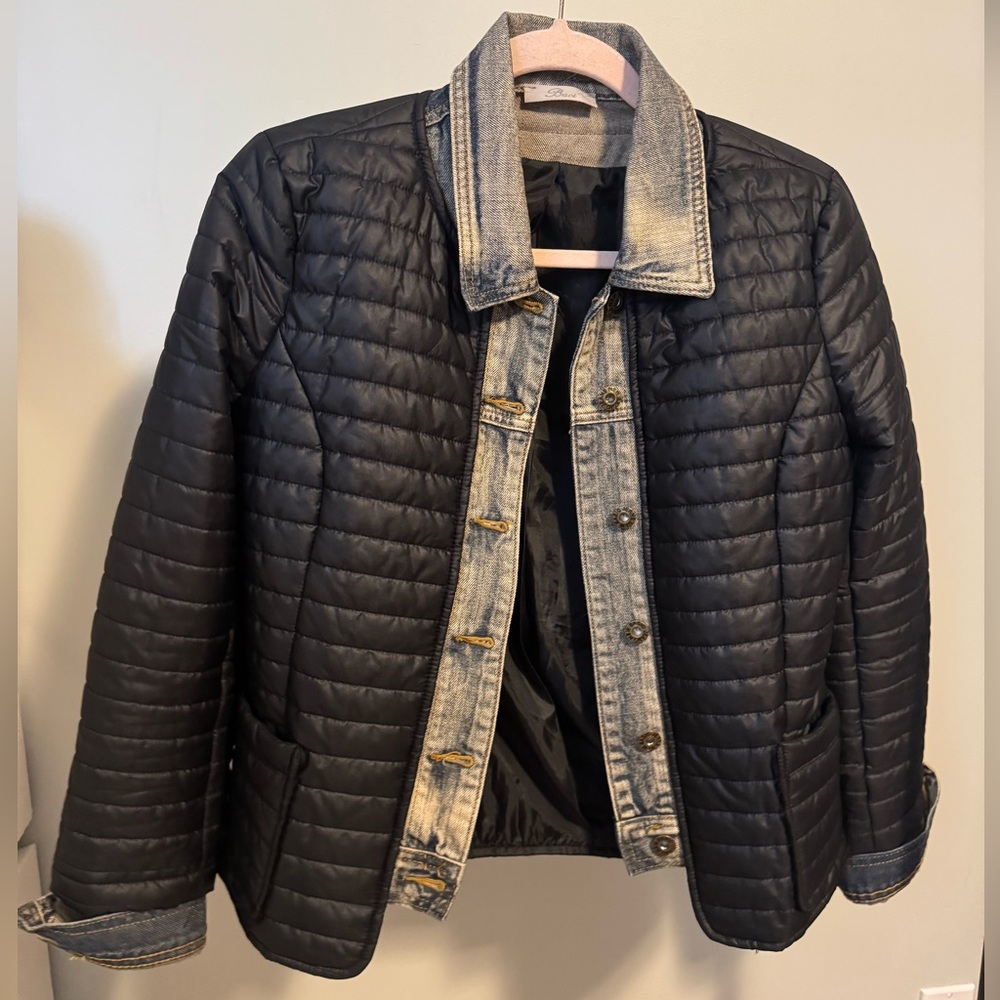 Baci Italian quilted denim jacket size small
